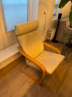 IKEA POÄNG Fauteuil stoel berkenfineer/Glose ecru, Ophalen, Gebruikt, 50 tot 75 cm, Hout