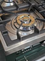 Luxe Fornuis Boretti 70cm groen en rvs 4 pits GASOVEN, 60 cm of meer, Zo goed als nieuw, Energieklasse A of zuiniger, Gas