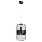 Hanglamp Cynthia glas met zwart, Huis en Inrichting, Lampen | Hanglampen, Ophalen, Zo goed als nieuw, Glas, Minder dan 50 cm