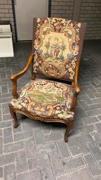 Antieke Louis XV-stijl fauteuil met gobelin bekleding, Ophalen