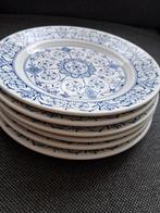 Vintage blauw-wit Nuova Fontebasso Borden 6 boterhambordjes, Ophalen of Verzenden