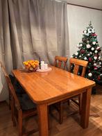 Eettafel met stoelen en salontafel, Huis en Inrichting, Tafels | Eettafels, Ophalen, Gebruikt, 100 tot 150 cm, Eikenhout