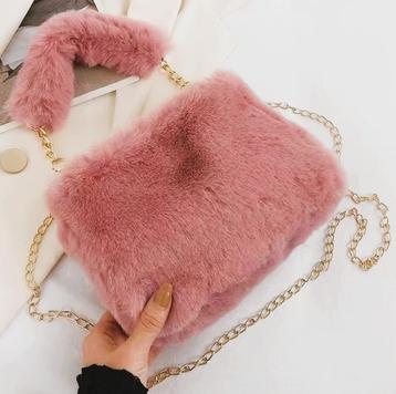 handtasje pluche in roze - nieuw beschikbaar voor biedingen