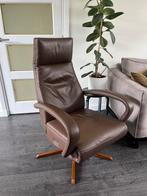 Nette De Toekomst Design Relaxfauteuil Bruin Leer M L, Huis en Inrichting, Fauteuils, Verzenden, Minder dan 75 cm, Leer, Zo goed als nieuw