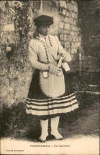 Klederdracht Fuenterrabia Una Cantinera zegel + st, Ophalen of Verzenden, 1920 tot 1940, Gelopen