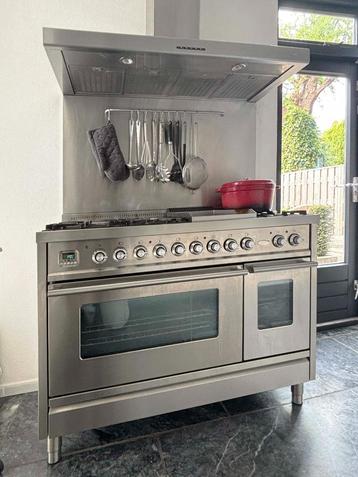 Boretti gasfornuis 6-pits + grillplaat, 2 ovens & afzuigkap beschikbaar voor biedingen