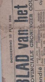 Originele pagina DvhN 13 juli 1944, Verzamelen, Militaria | Tweede Wereldoorlog, Ophalen of Verzenden, Nederland, Boek of Tijdschrift