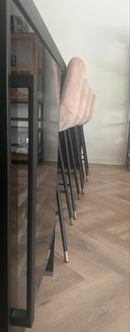 4 barkrukken oud roze  “Bronx 17”, Huis en Inrichting, Ophalen, Gebruikt, 60 tot 90 cm, Metaal