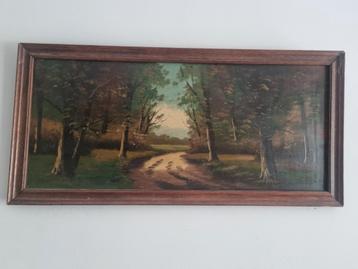 Olieverf Schilderij - Bospad beschikbaar voor biedingen