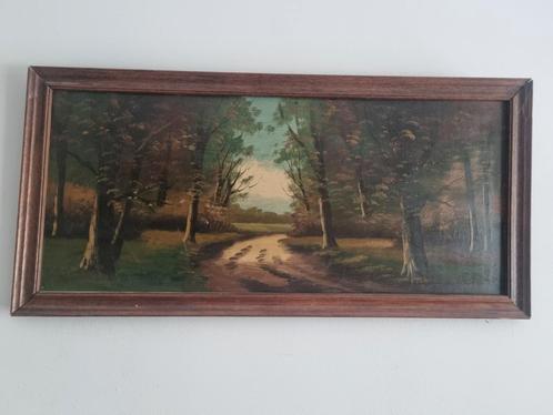 Olieverf Schilderij - Bospad, Antiek en Kunst, Kunst | Schilderijen | Klassiek, Ophalen of Verzenden