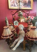 Antiek brocante kroonluchter barok koper - Jordaanse lamp, Huis en Inrichting, Lampen | Kroonluchters, Ophalen of Verzenden, Gebruikt