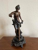 Antiek bronzen beeld: vrouw, Ernest Justin Ferrand, Ophalen of Verzenden