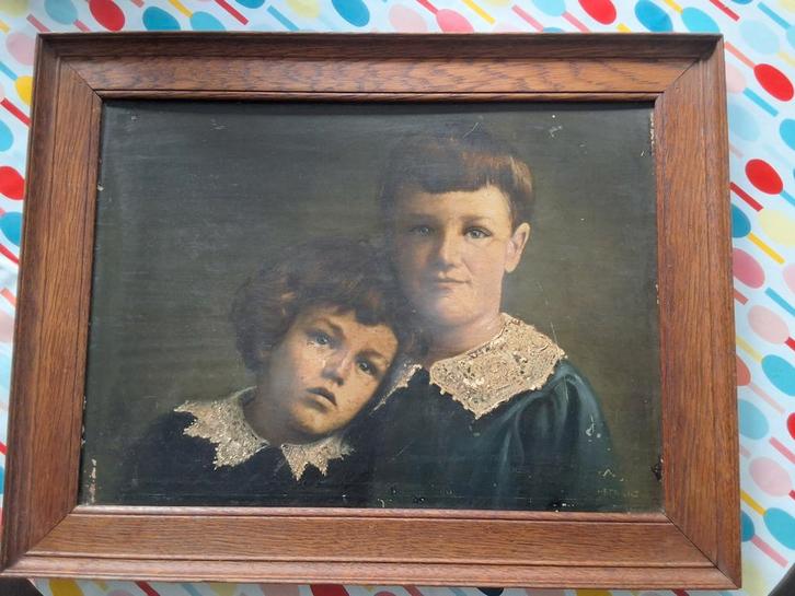 Schilderij: Jongen en Meisje, Antiek en Kunst, Kunst | Schilderijen | Klassiek, Ophalen of Verzenden