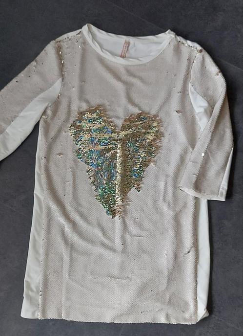 Tuniekje met pailletten, maat L, gebroken Wit, Kleding | Dames, Jurken, Nieuw, Maat 38/40 (M), Wit, Boven de knie, Ophalen of Verzenden