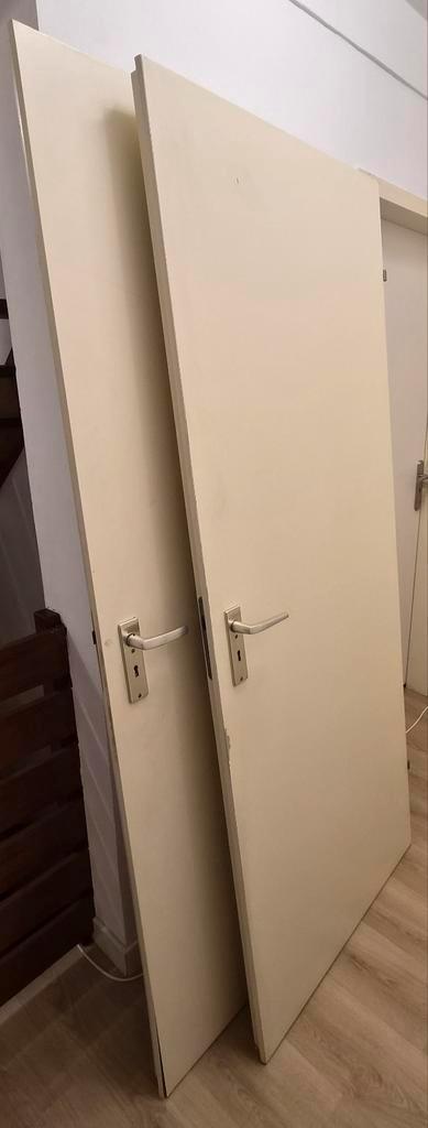 2x rechtsdraaiende opdekdeuren 78x201, Doe-het-zelf en Verbouw, Deuren en Horren, Gebruikt, Binnendeur, 200 tot 215 cm, Ophalen