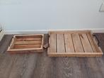 2 houten dienbladen, Ophalen of Verzenden, Zo goed als nieuw, Rechthoekig, Hout