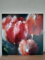 Afbeelding Geertje Feenstra tulp 70x70 werk aan de muur, Zo goed als nieuw, 50 tot 75 cm, 50 tot 75 cm, Ophalen