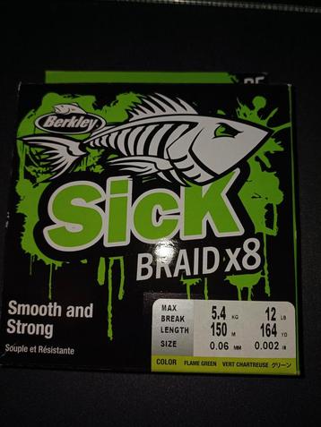 2X Berkley Sickbraid X8 6/100, 150mtr NIEUW! beschikbaar voor biedingen