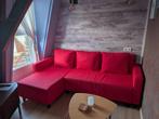 Rode (hoek) slaapbank 140x200 IKEA, Huis en Inrichting, Ophalen of Verzenden, Zo goed als nieuw, Tweepersoons, 140 cm