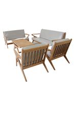 tuinset (2 banken, 2 stoelen, salontafel, Tuin en Terras, Tuinsets en Loungesets, Nieuw, 8 zitplaatsen, Teakhout, Bank