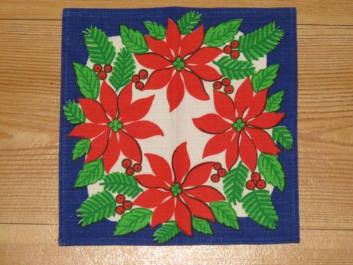 Vintage Zweeds kerstkleedje met kerststerren en besjes, Diversen, Kerst, Zo goed als nieuw, Ophalen of Verzenden