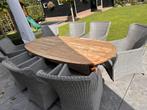 8-delige tuinset met hardhouten tafel, Ophalen, Gebruikt, Hout