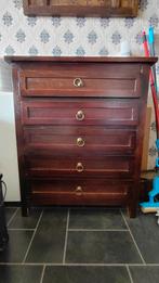 Houten ladekast met 5 laden, Ophalen, Gebruikt, 5 laden of meer, Vintage
