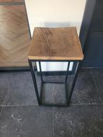 Stoere plantentafel, zuil met een houten blad, Ophalen of Verzenden, Zo goed als nieuw