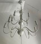 Witte kroonluchter met 10 lampen, Ophalen, Zo goed als nieuw, Metaal