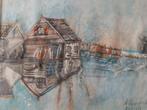 Huis aan het water van A.Nieuwkerk 1936, Antiek en Kunst, Kunst | Tekeningen en Foto's, Ophalen of Verzenden