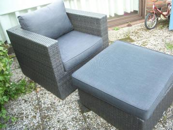 Lounge Set - Tuinset GRijs - Stoel en Tafel/Hocker  Kussens beschikbaar voor biedingen