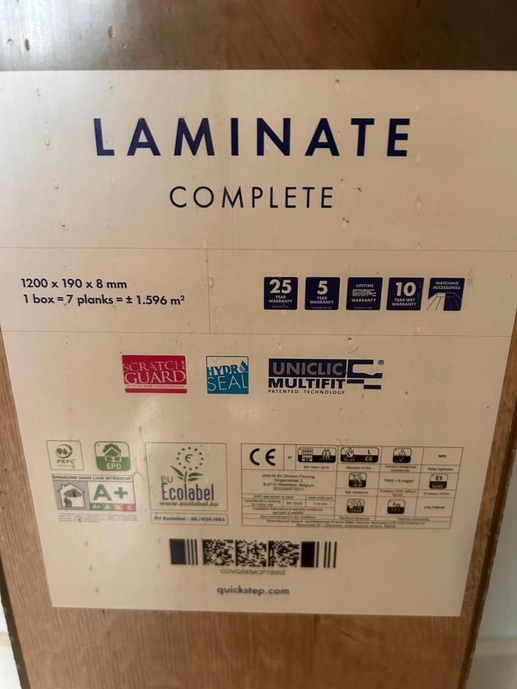 Quick-Step Laminaat - Nieuw in verpakking!, Doe-het-zelf en Verbouw, Vloerdelen en Plavuizen, Nieuw, Laminaat, Kunststof, 150 cm of meer