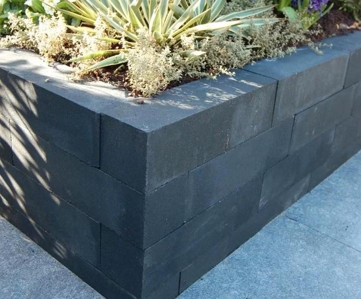 Wallblock stapelblok strak New 12x10x60 Antraciet nero zwart, Tuin en Terras, Bielzen en Borders, Nieuw, Biels, Beton, Minder dan 25 cm