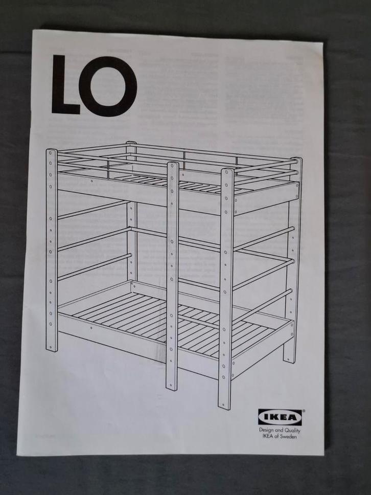 Ikea hoogslaper LO, Huis en Inrichting, Slaapkamer | Bedden, Gebruikt, Eenpersoons, 90 cm, Hout, Grijs, Ophalen