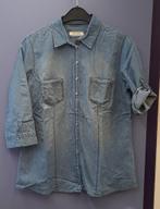 Gerry Weber blauwe denim blouse mouwen kunnen kort XL 42035, Kleding | Dames, Blouses en Tunieken, Blauw, Maat 42/44 (L), Ophalen of Verzenden
