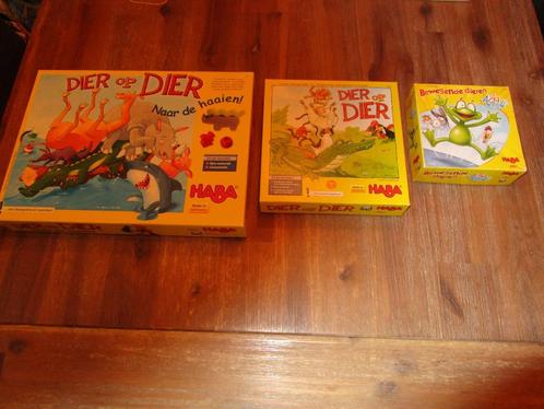 3 Haba dier op dier (2 versch) naar haaien bewegende dieren, Hobby en Vrije tijd, Gezelschapsspellen | Overige, Zo goed als nieuw