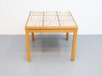 Vintage Deense salontafel eiken keramiek, Huis en Inrichting, Tafels | Salontafels, 50 tot 100 cm, 50 tot 75 cm, Zo goed als nieuw