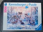 Ravensburger puzzel wolven in de winter 1000 stukjes, Ophalen of Verzenden, 500 t/m 1500 stukjes, Zo goed als nieuw, Legpuzzel