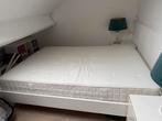 Twijfelaar Ikea Brimnes bed 140 x 200, Ophalen, Gebruikt, Wit, Tweepersoons