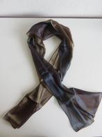 Doorschijnende iriserende changeant stof sjaal goud blauw, Kleding | Dames, Ophalen of Verzenden, Zo goed als nieuw, Maat 38/40 (M)