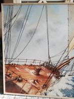 155x125 Enorm vintage painting oil Stephen Kaye, zeilen/zee, Ophalen, Oorspronkelijke maker, 125 cm of meer, Zo goed als nieuw