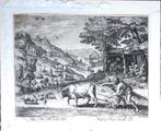 Johan Sadeler I gravure "Kain & Abel aan het Werk", 1e staat, Antiek en Kunst, Ophalen