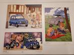 Litho's Zeefdrukken van auto's met dames, Ophalen of Verzenden