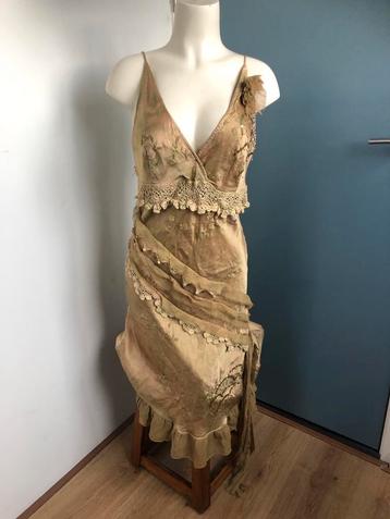 Mapa mundi zijde hippy Ibiza gypsy groen zomers jurkje m beschikbaar voor biedingen