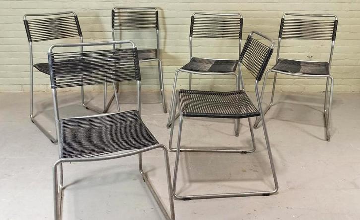 Set van 6 Melker Spaghetti stoelen, Lisa Norinder voor IKEA, Huis en Inrichting, Stoelen, Gebruikt, Vijf, Zes of meer stoelen