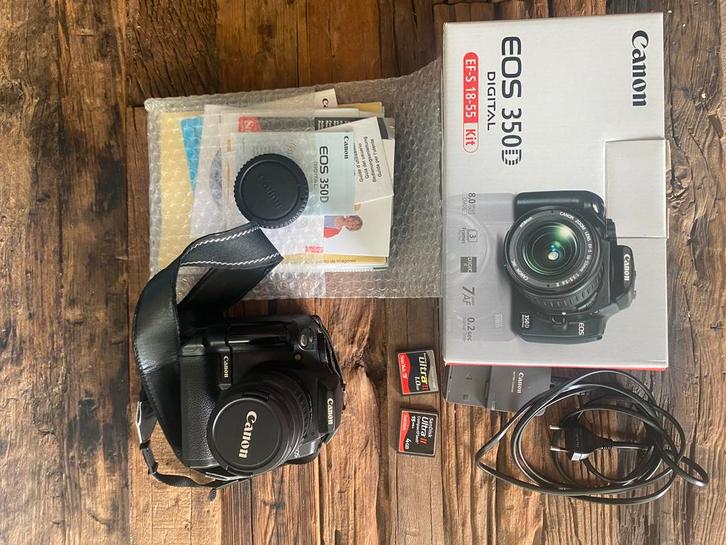 Canon 350D met batterijgrip complete set, Audio, Tv en Foto, Fotocamera's Digitaal, Zo goed als nieuw, Canon, Ophalen of Verzenden