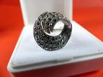 Mooie Artistieke Zilveren Ring met markesietjes - Golf, Verzenden, Zilver, Ring