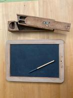 Originel oude lei met griffel en griffeldoos, Antiek en Kunst, Curiosa en Brocante, Ophalen of Verzenden