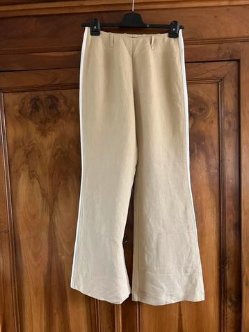 Mart Visser, wijde beige pantalon, mt 36, linnen viscose beschikbaar voor biedingen
