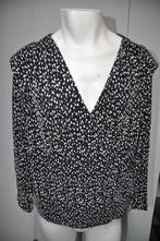 AA86 Mooi Shirt Zwart Wit Blauw maat 42 Tramontana, Kleding | Dames, Grote Maten, Ophalen of Verzenden, Zo goed als nieuw, Blauw